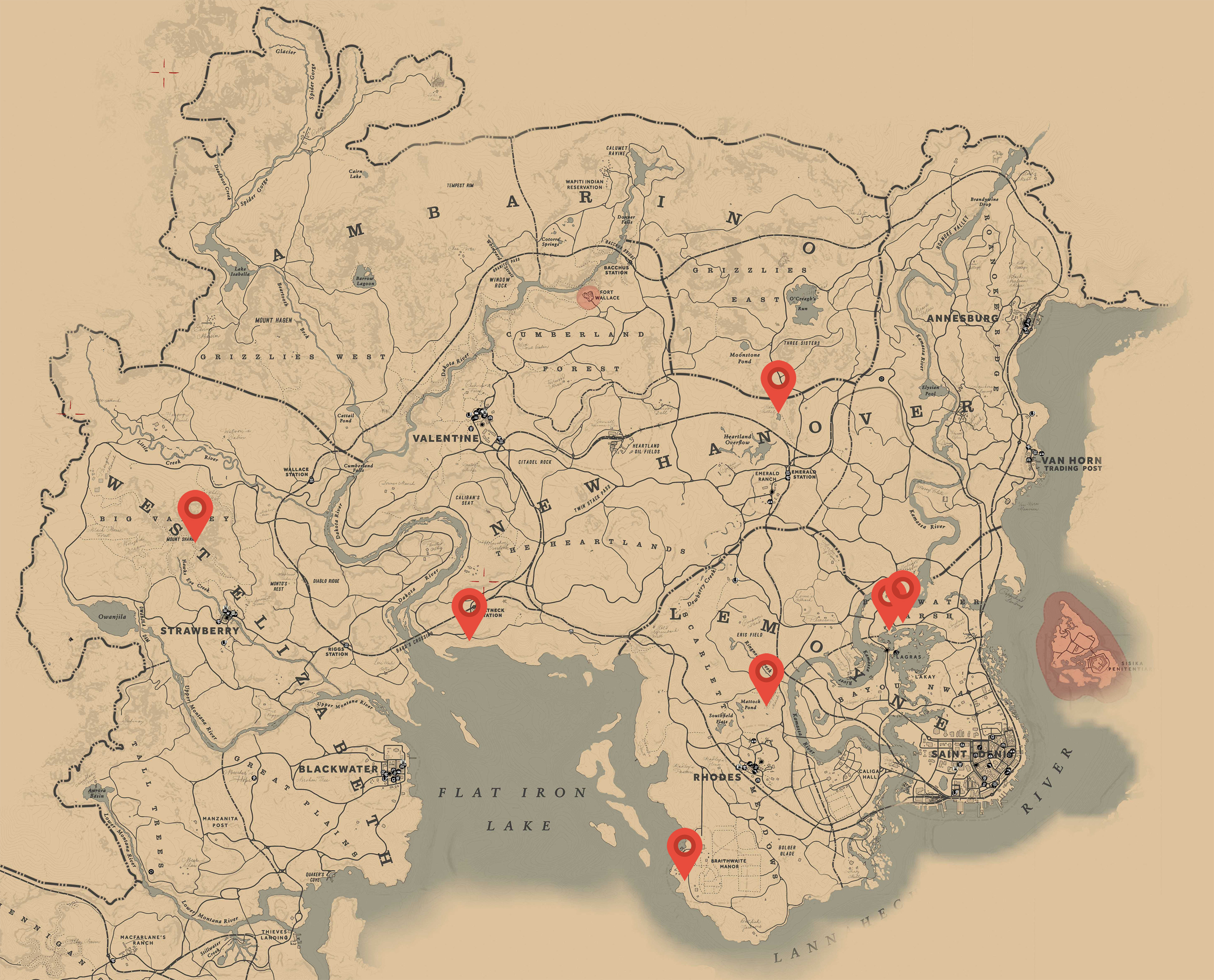 Carte Red Dead Redemption 2 | Carte - Mapa Do Red Dead Redemption 2